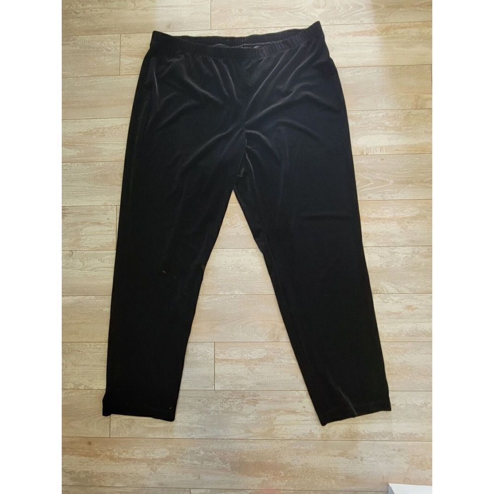 Chico's Easy Wear 3 Women’s Dress Pants Black Velvet Velour Holiday Party